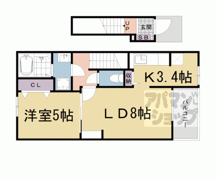 【コーポ勢多Ⅷ番館】間取