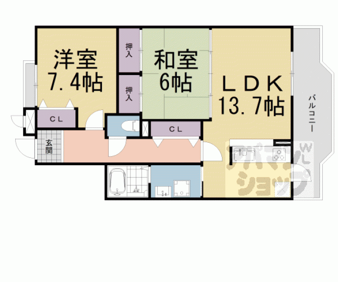 【アミカル石山】間取