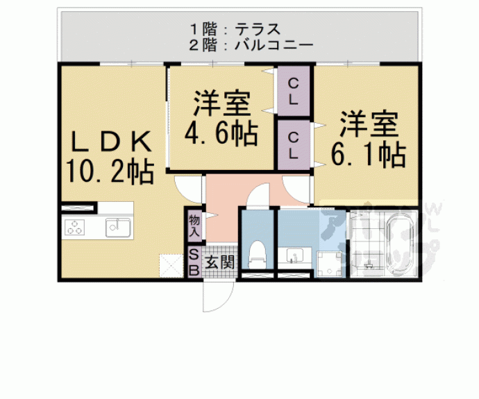 【セジュール鏡が浜】間取