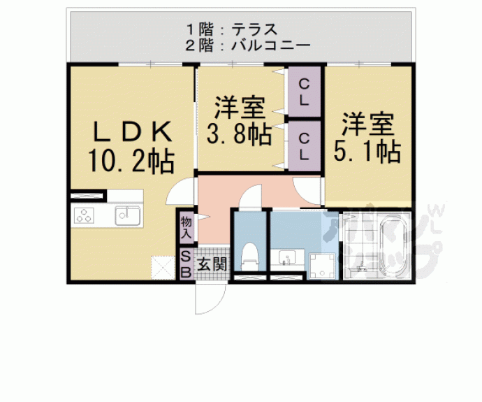 【セジュール鏡が浜】間取