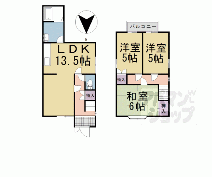 【西賀茂鎮守菴町貸家】間取