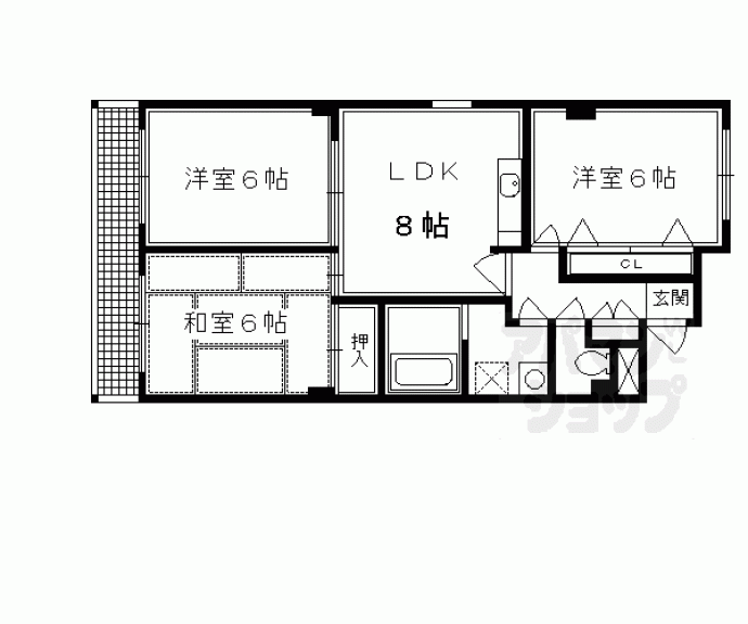 【ロイヤルハウス荒草】間取