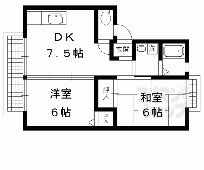 【エルクルーセ西賀茂】間取