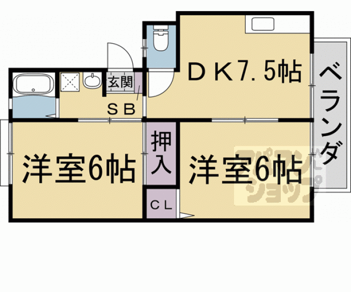 【エルクルーセ西賀茂】間取