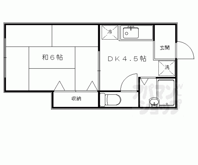 【上賀茂中山町ハイツ】間取