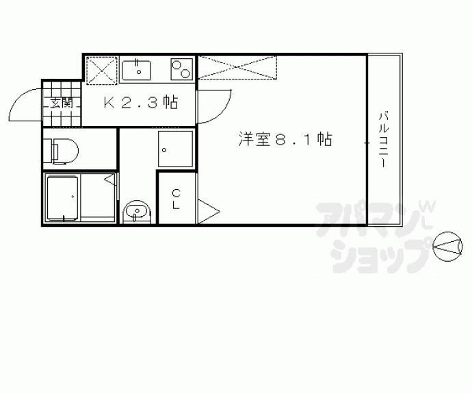 【ＭＥＳＡ　ＶＥＲＤＥ　御園橋　Ａ棟】間取