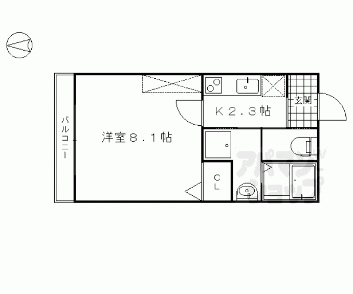 【ＭＥＳＡ　ＶＥＲＤＥ　御園橋　Ａ棟】間取