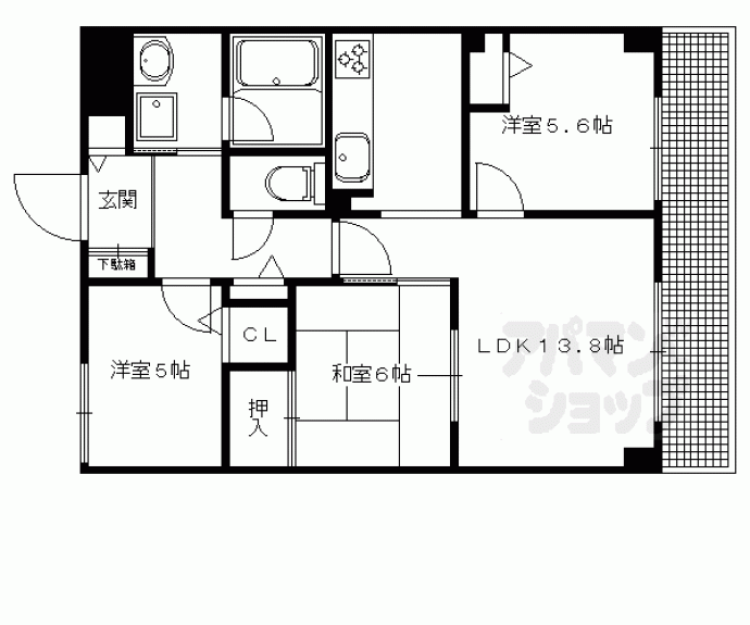 【ベルシャトウ紫竹】間取