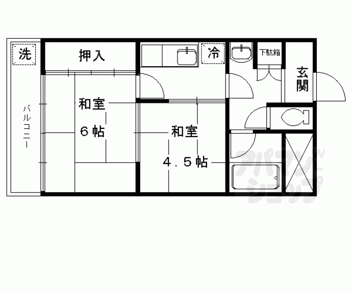 【コーポラス西賀茂】間取