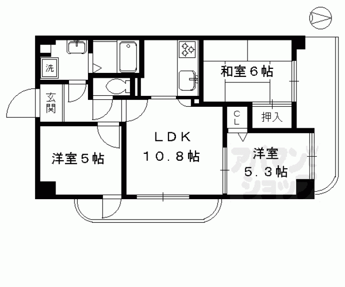 【アンビエント北山通・紫竹】間取