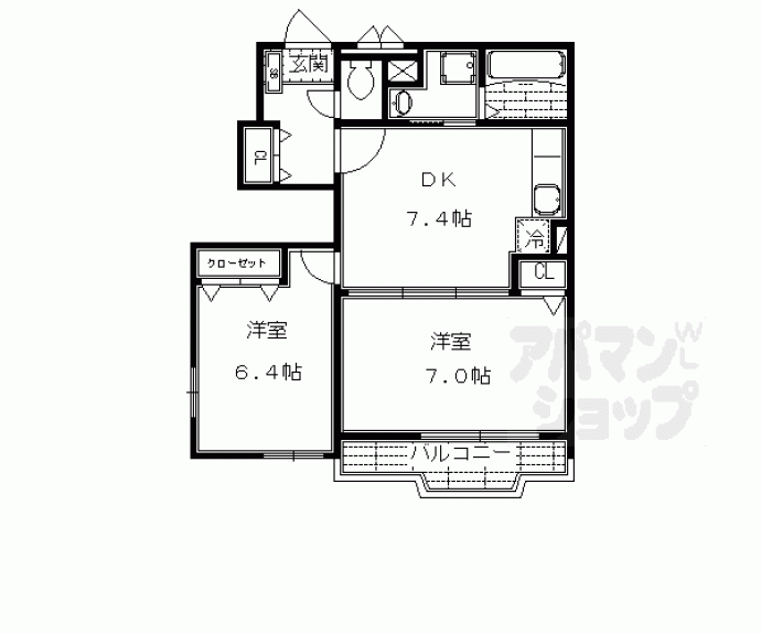 【シャン・ド・フルールかも川】間取