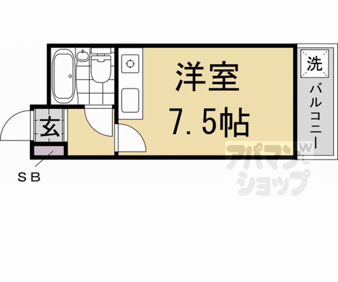 【Single Quarters 西賀茂】間取