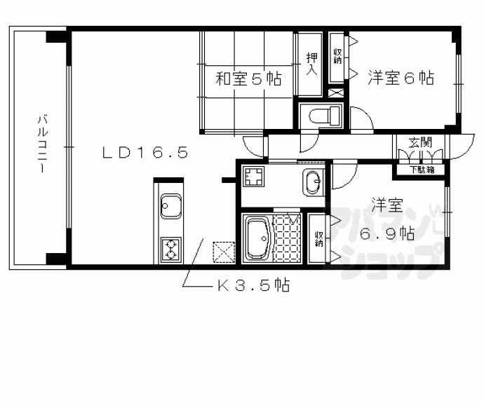 【ユニーブル京都紫野】間取