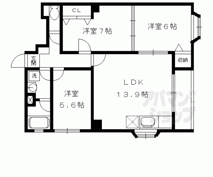 【サンロイヤル烏丸】間取