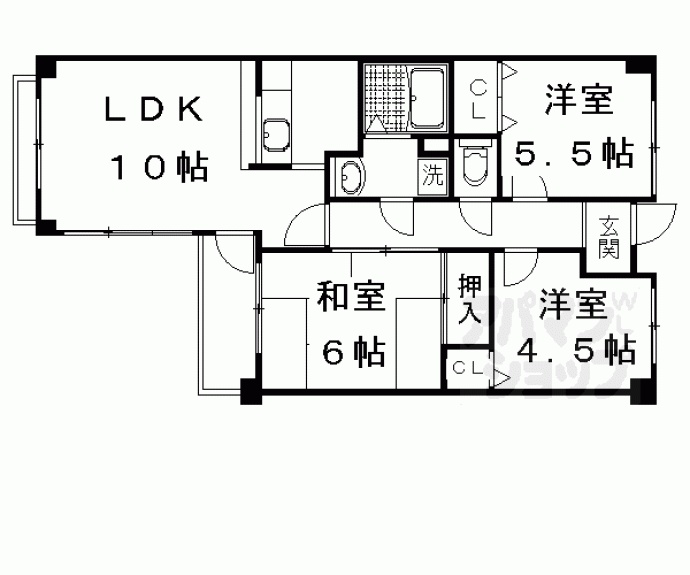 【グローバル堀川北大路】間取