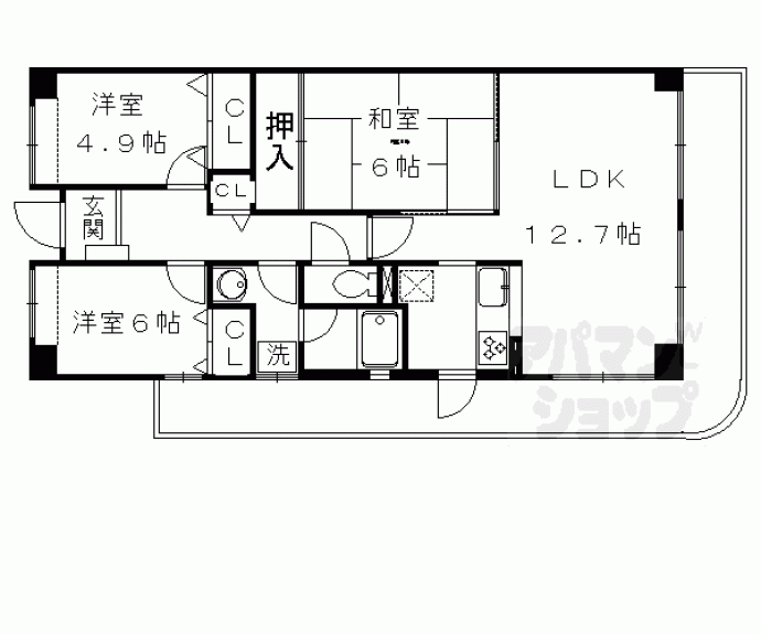 【サンステージ衣笠】間取