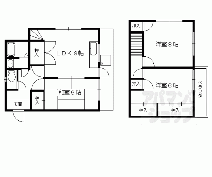 【上賀茂テラスハウス】間取