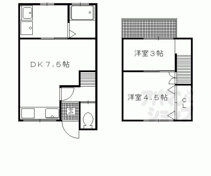 【鷹峯上ノ町貸家】間取