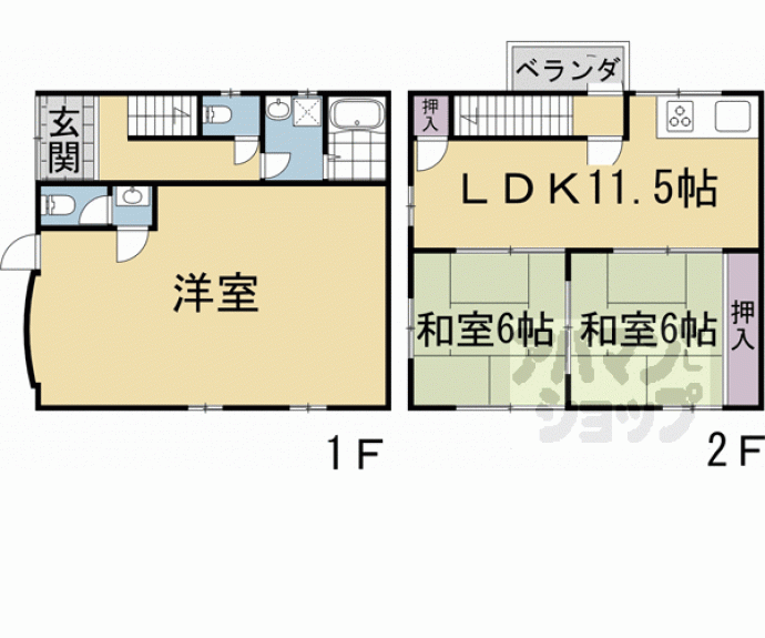 【上賀茂西後藤町３２－４貸家】間取