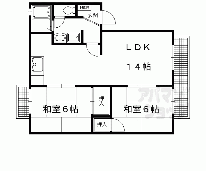 【フローラル北山Ⅱ】間取