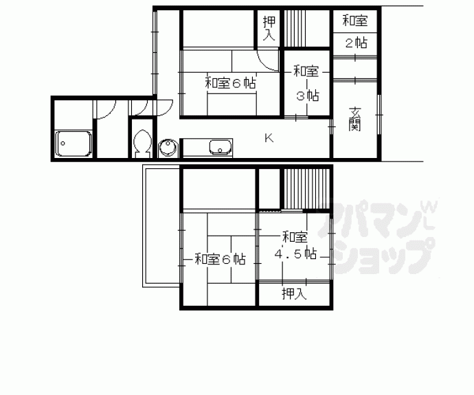 【衣笠高橋町貸家】間取