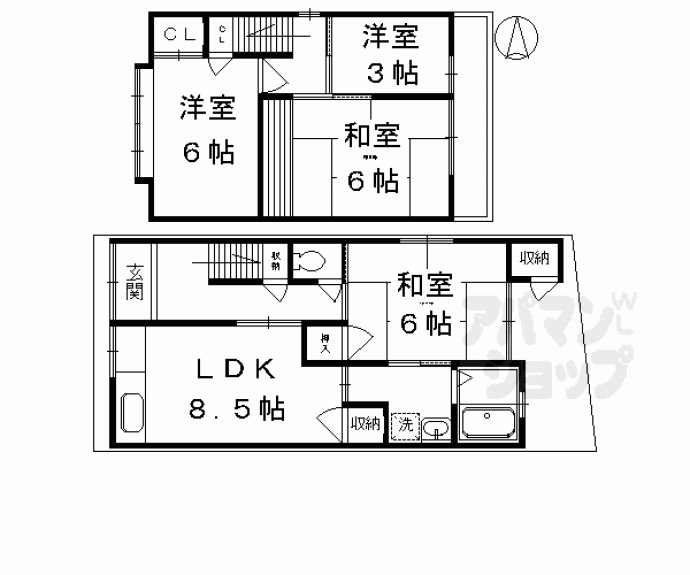 【平野鳥居前町２８－２貸家】間取