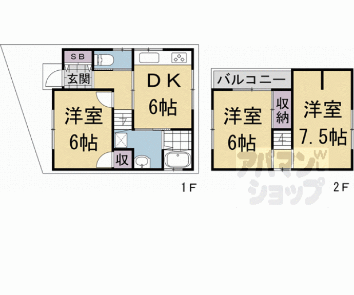 【小山下内河原町貸家１００－５】間取