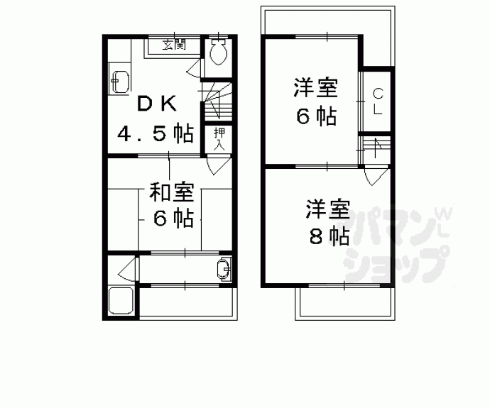 【大宮玄琢北町２４－２２貸家】間取