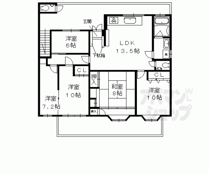 【大北山原谷乾町２３０貸家】間取