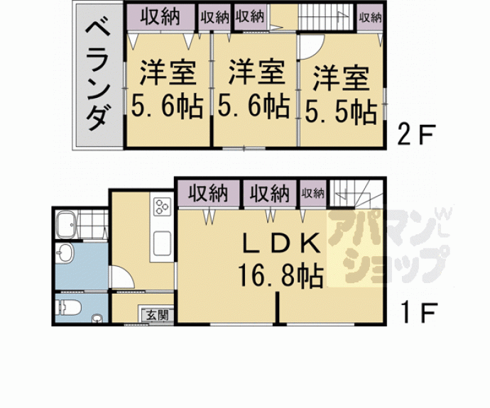 【紫野石龍町４８貸家】間取