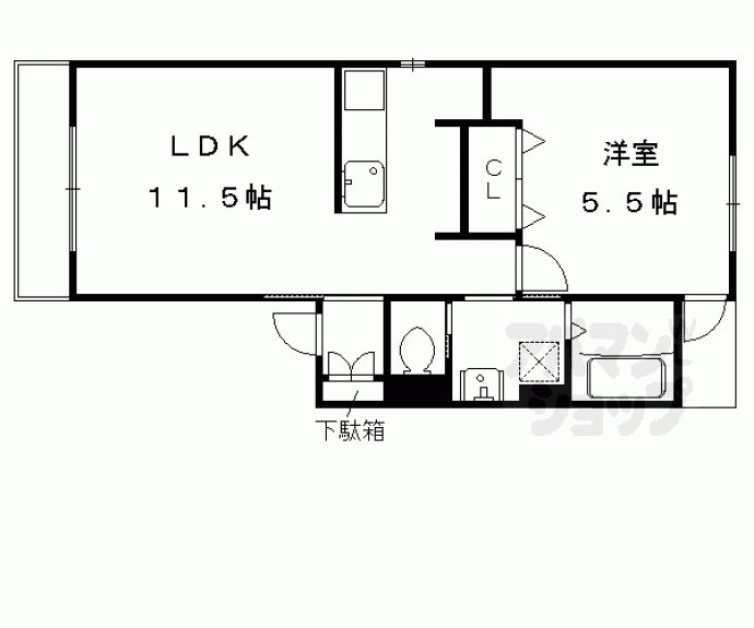 【エントランスライフ上門前】間取