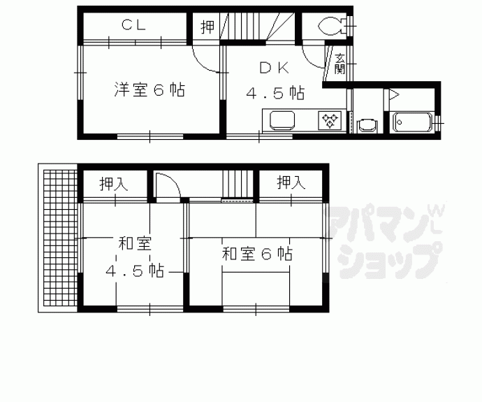 【上賀茂南大路町７２－４５貸家】間取