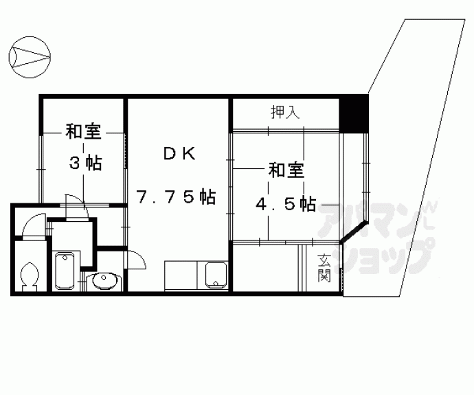 【紫野南舟岡町貸家２】間取