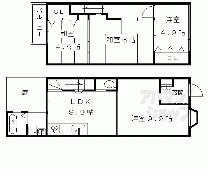 【紫野下築山町１０－５貸家】間取