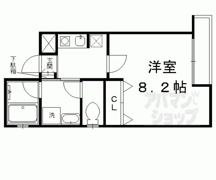 【スタジオ　エフ】間取