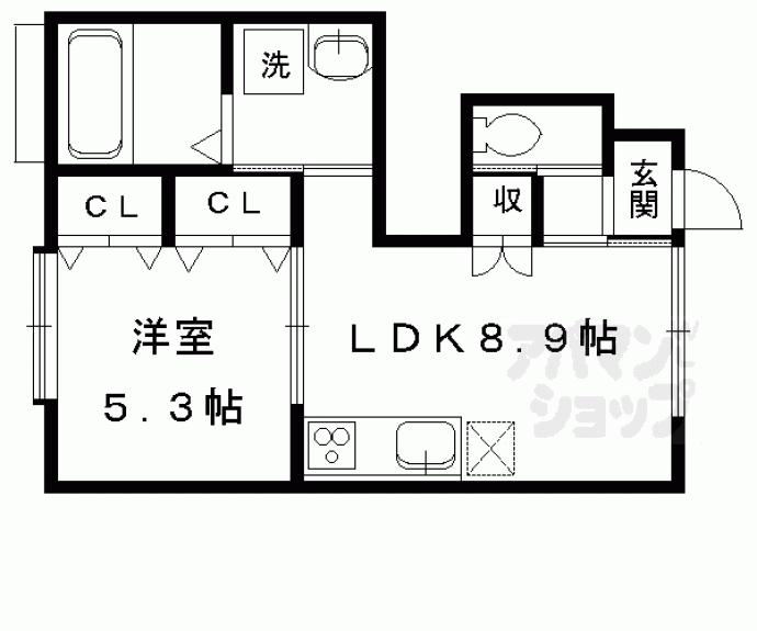 【西賀茂南大栗町３８貸家】間取