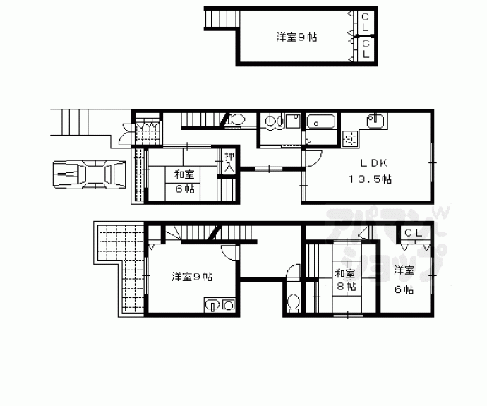 【紫竹栗栖町２３－２貸家】間取