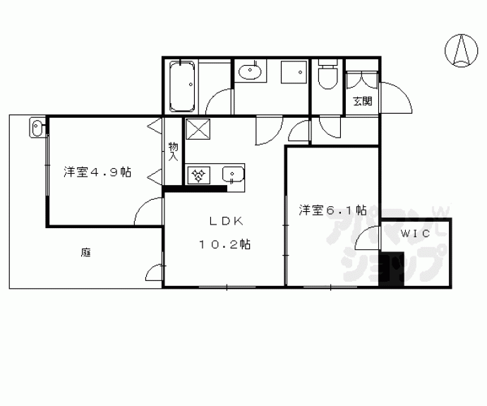 【シャーメゾン北大路堀川】間取