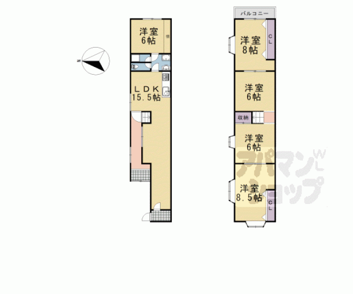 【西賀茂南今原町２９－２貸家】間取