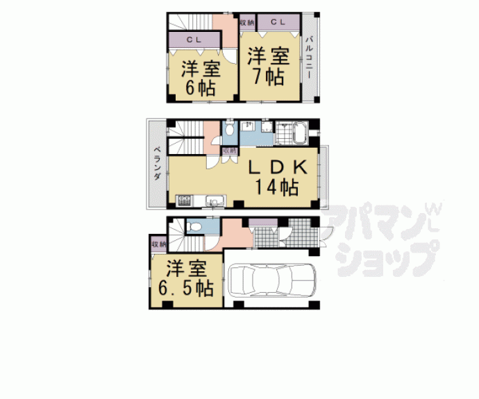 【紫野西御所田町３６－５貸家】間取