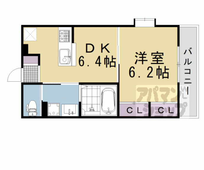 【大北山原谷乾町ハイツ】間取