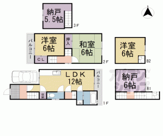 【大北山原谷乾町２３－２５貸家】