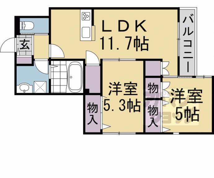 【ＷＡＶＥ　ＧＡＲＤＥＮ　Ｋｉｔａｙａｍａ】間取