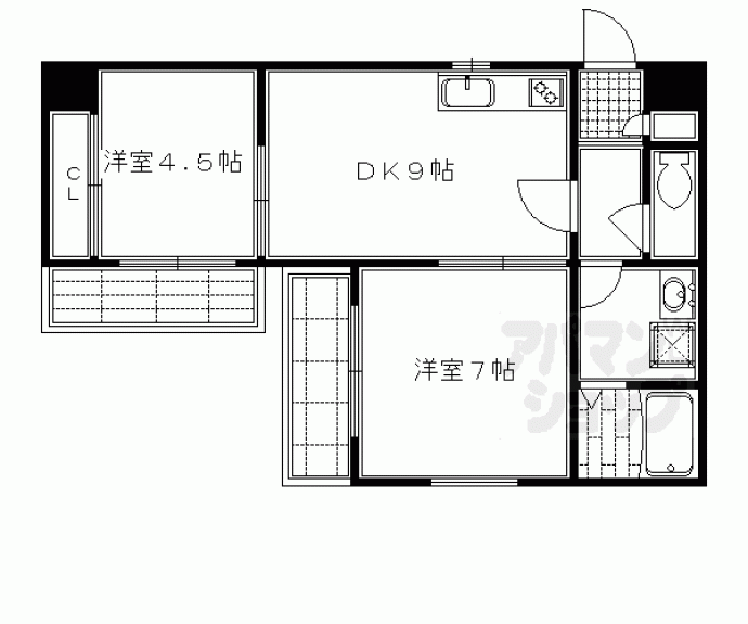 【瓢箪図子町マンション】間取