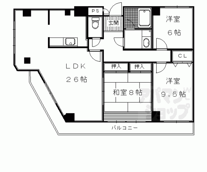 【パレロイヤル西陣佐わらび】間取