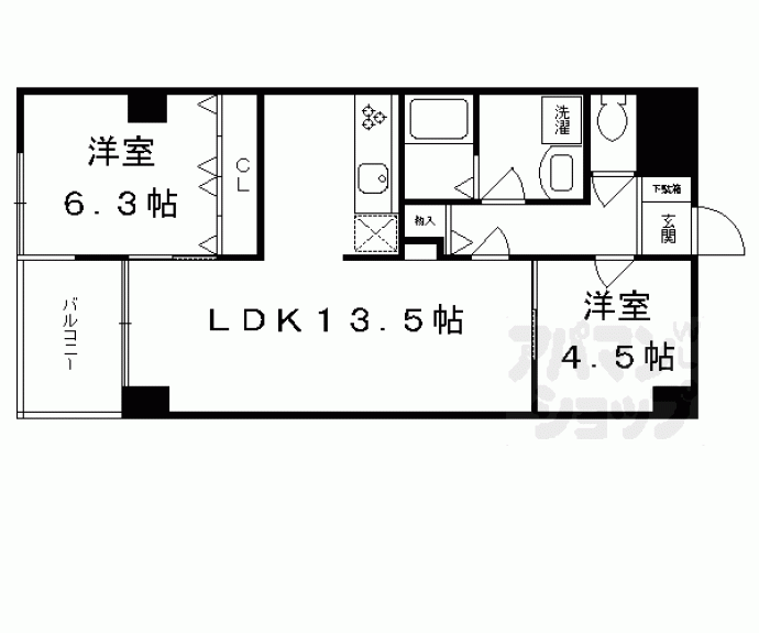 【シンフォニー四条河原町】間取