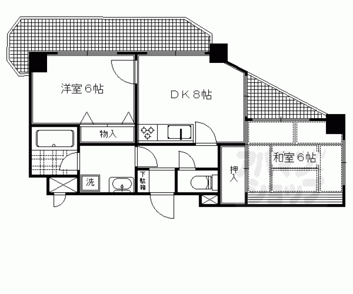 【パインフィールド二条城】間取