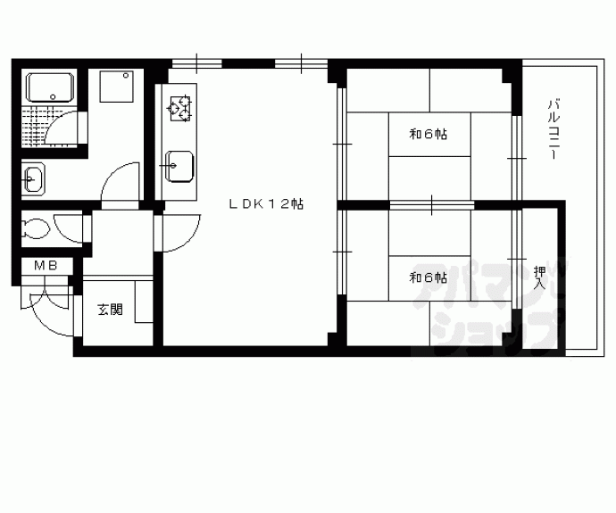 【コンフォール北白川Ⅱ】間取