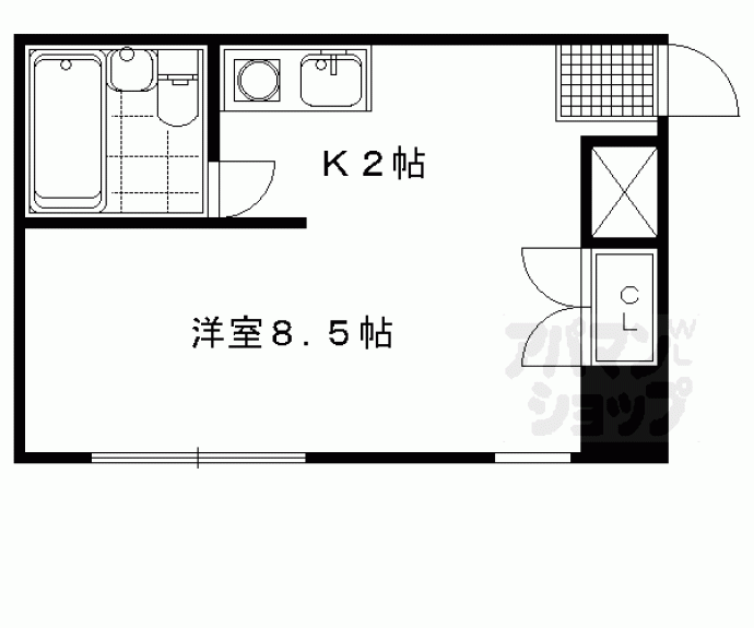 【パインフィールド北白川Ⅰ・Ⅱ】間取