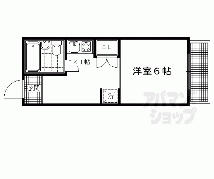 【パインフィールド北白川Ⅰ・Ⅱ】間取